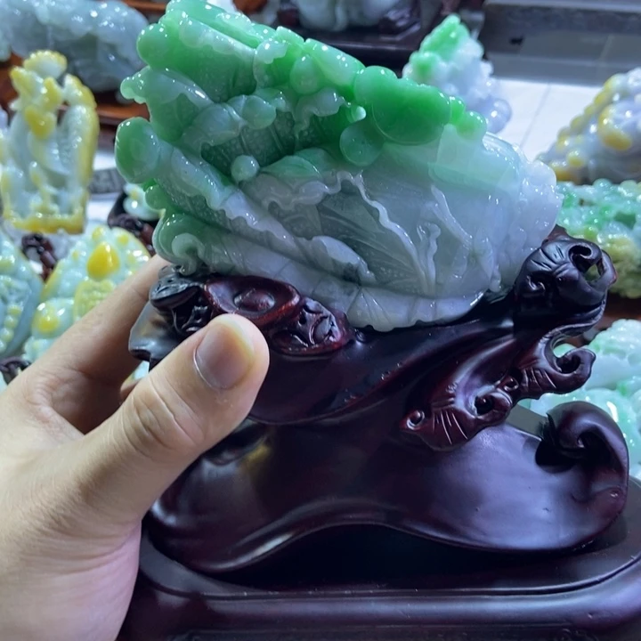 哈***宝翡翠未镶嵌摆件百财聚来