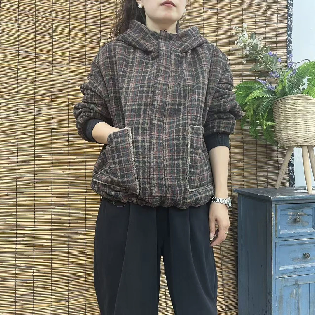 15991新款秋冬加绒双面穿休闲减龄宽松显瘦上衣棉服外套