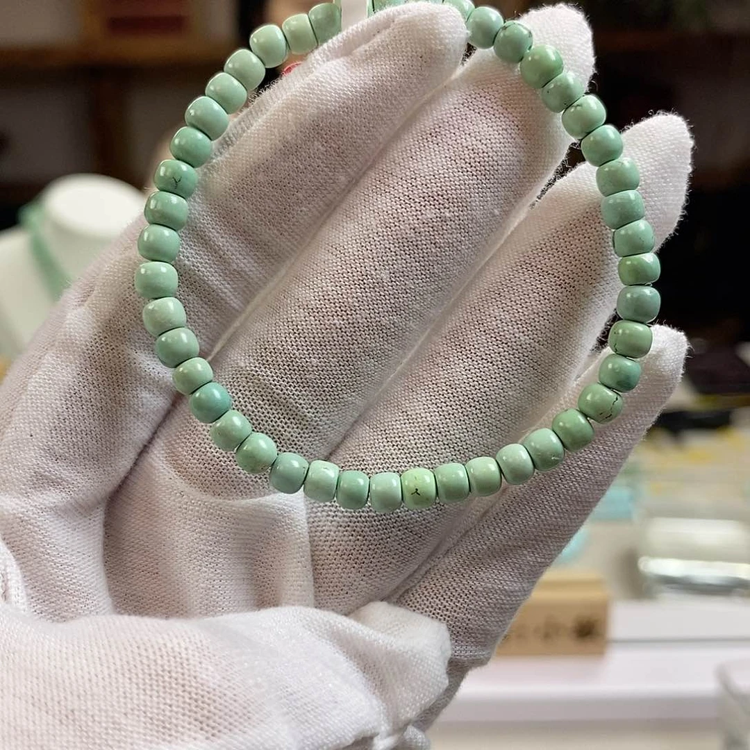 绿松石A4瓷釉级单圈卡4.8未镶嵌