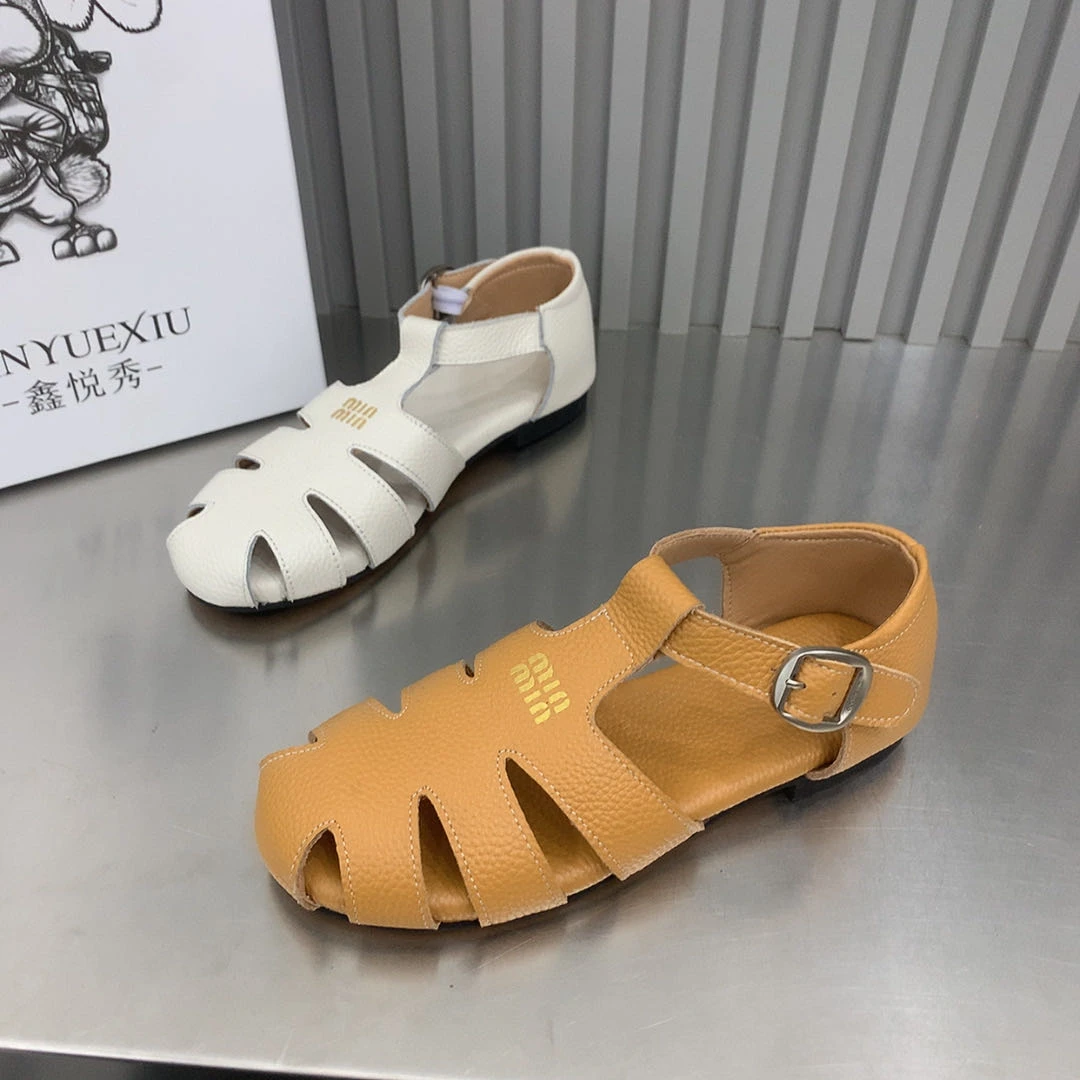 波哥大码女鞋40-43码6078-29韩版复古时尚高档大皮休闲网红凉鞋