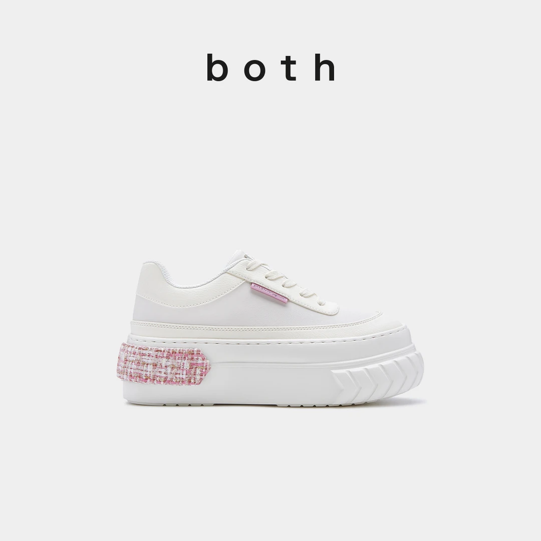 both限定色25春夏女厚底松糕鞋休闲时尚增高小白鞋轮胎鞋