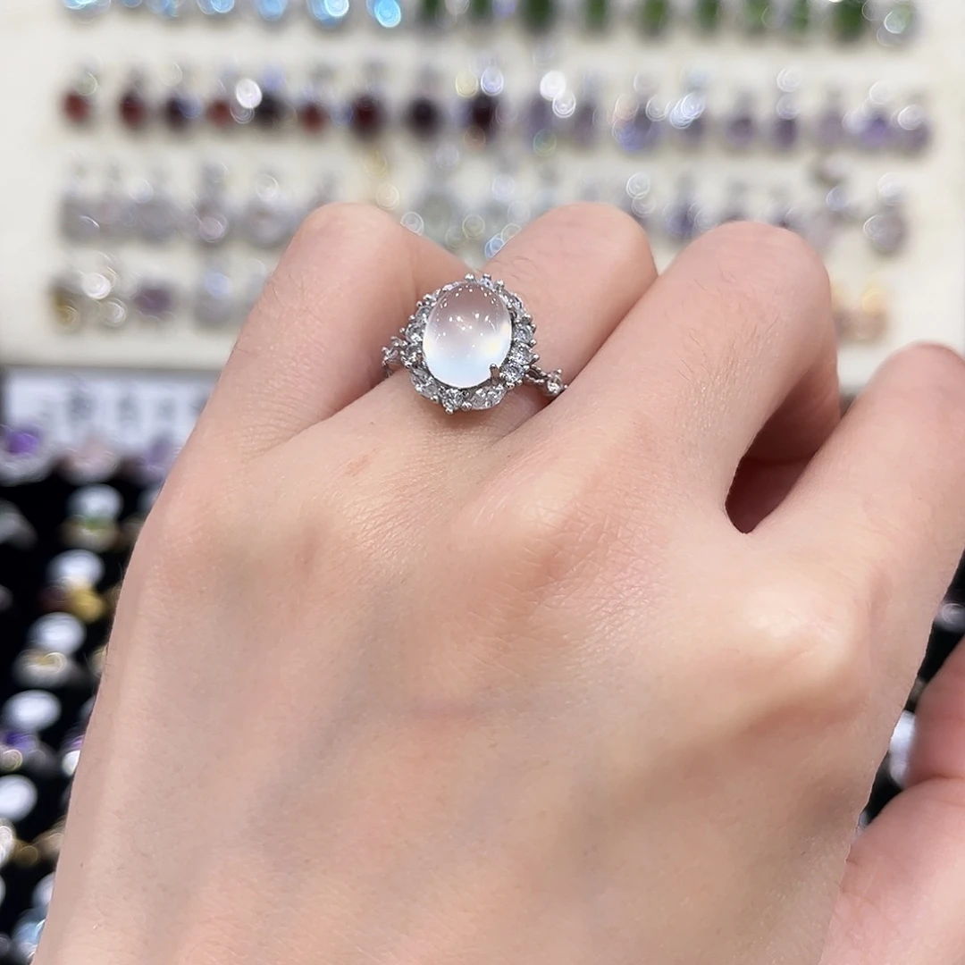 *****岫玉银S925镶嵌戒指