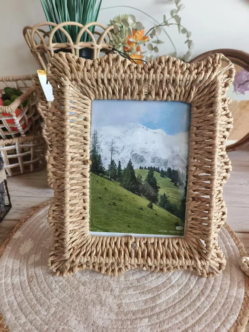 创意纸绳编织相框可摆台可挂墙家居装饰照片框