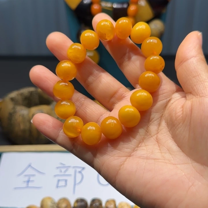 琥珀未镶嵌手链波兰设计款琥珀蜜蜡