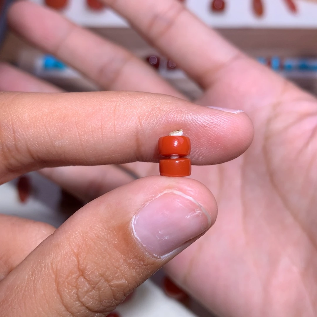 南红玛瑙未镶嵌药片隔珠6.2×3