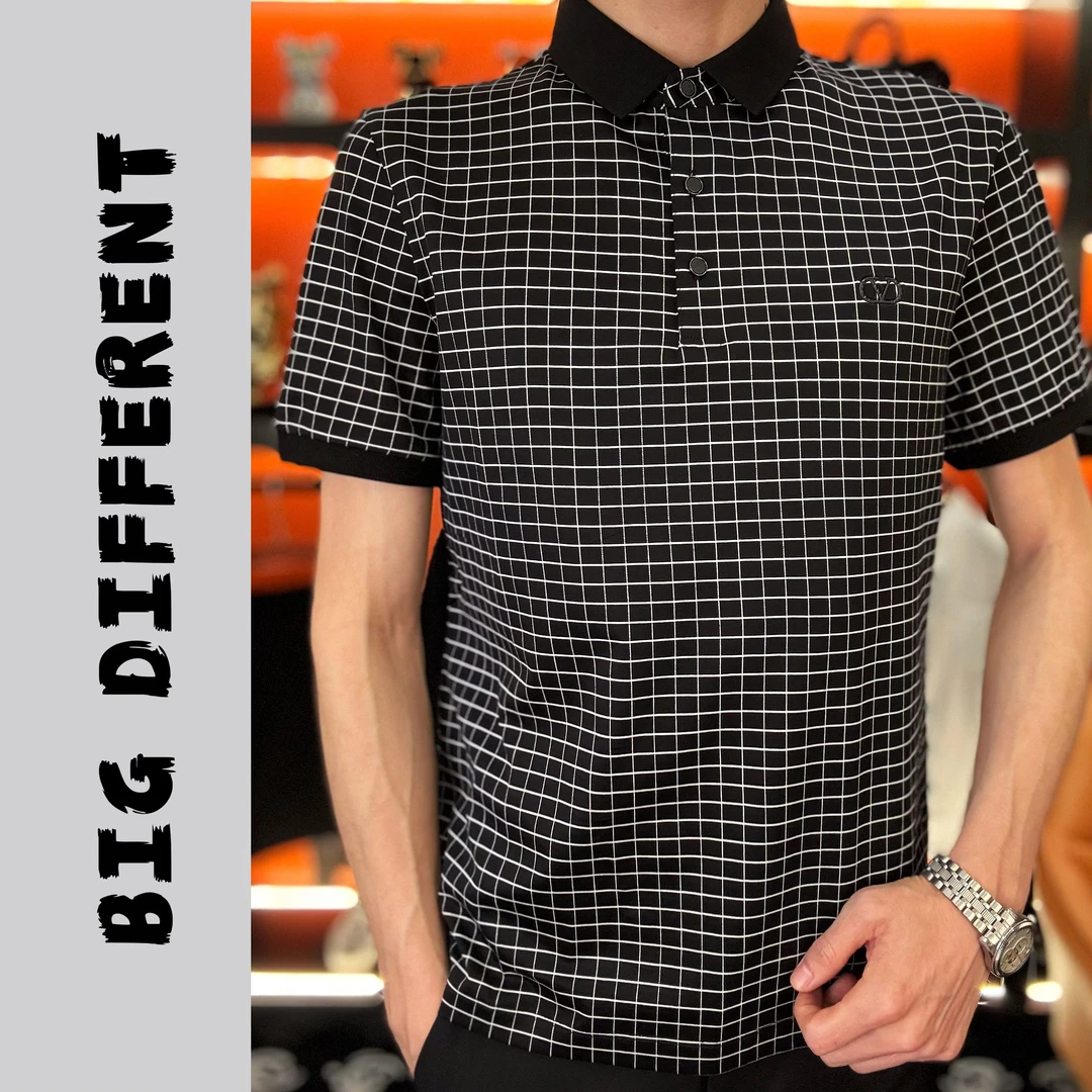 大不同│轻奢 夏季新品 │ 高端百搭时尚气质格子男士POLO衫 W77555