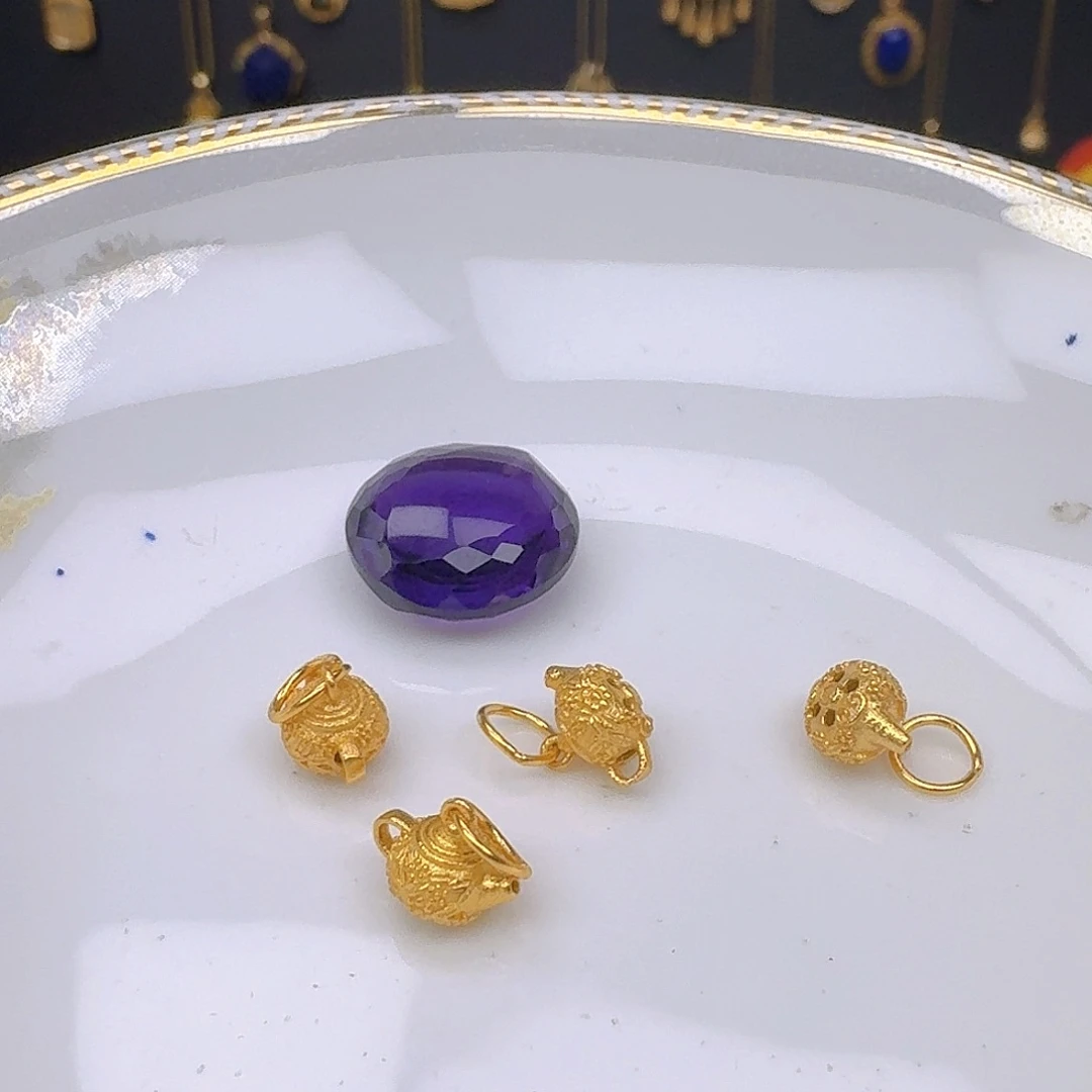紫晶颈饰银S925镶嵌紫水晶925镶嵌173