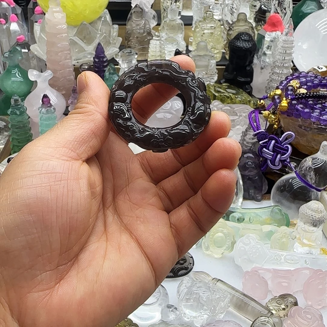 紫晶车挂未镶嵌摆件
