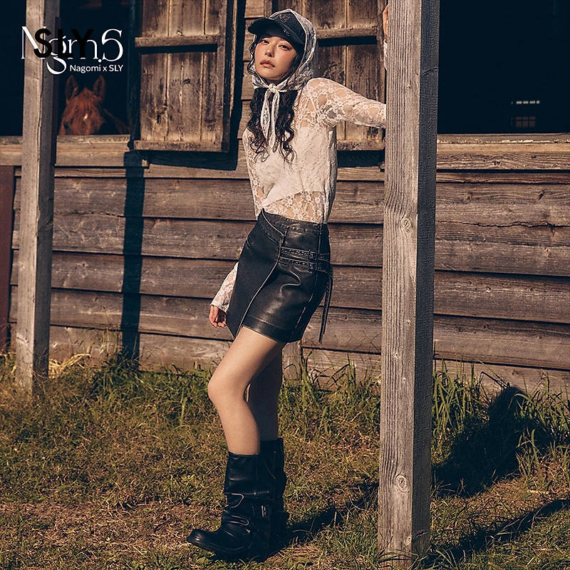 [商场同款新品]SLYxNagomi25春新品做旧半身裙030ISR01-0561