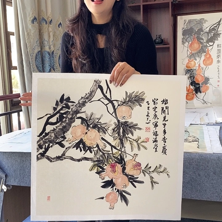 国画纯手绘国画写意作品50*50cm