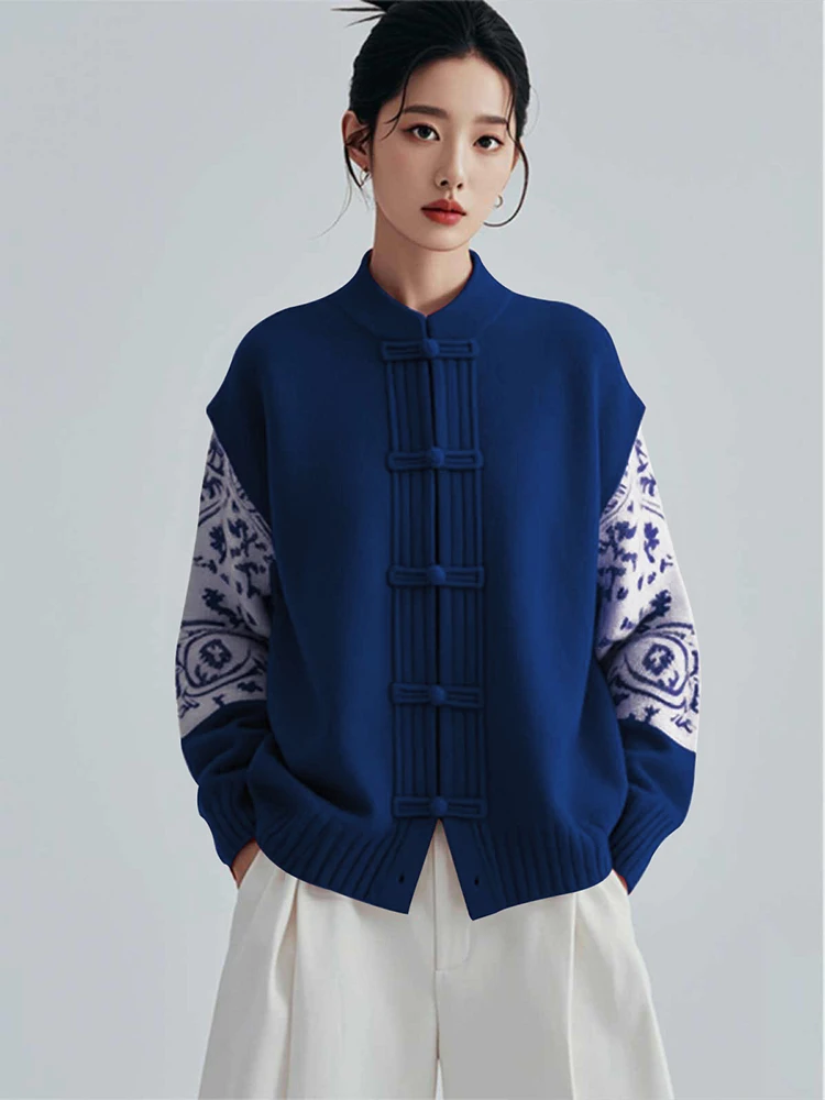 春季新中式女装国风唐装针织开衫毛衣外套女2025新款爆款新春上衣