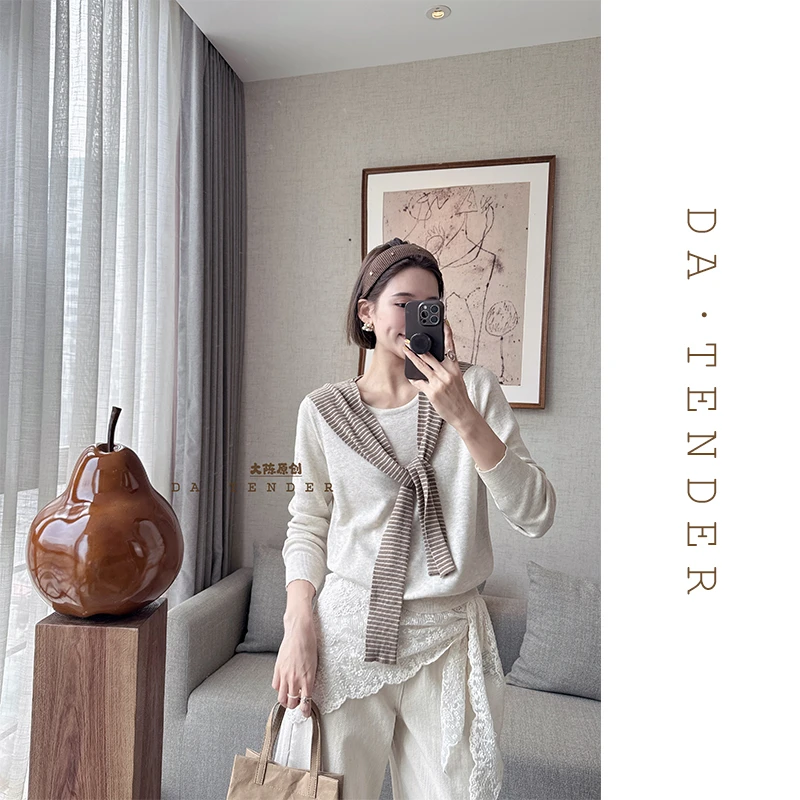 DA·Tender-“春天旋律假两件上衣”春季气质时尚休闲百搭显瘦减龄