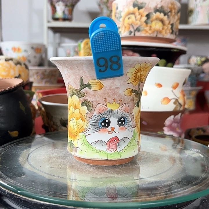 景德镇手绘花盆幸运花盆