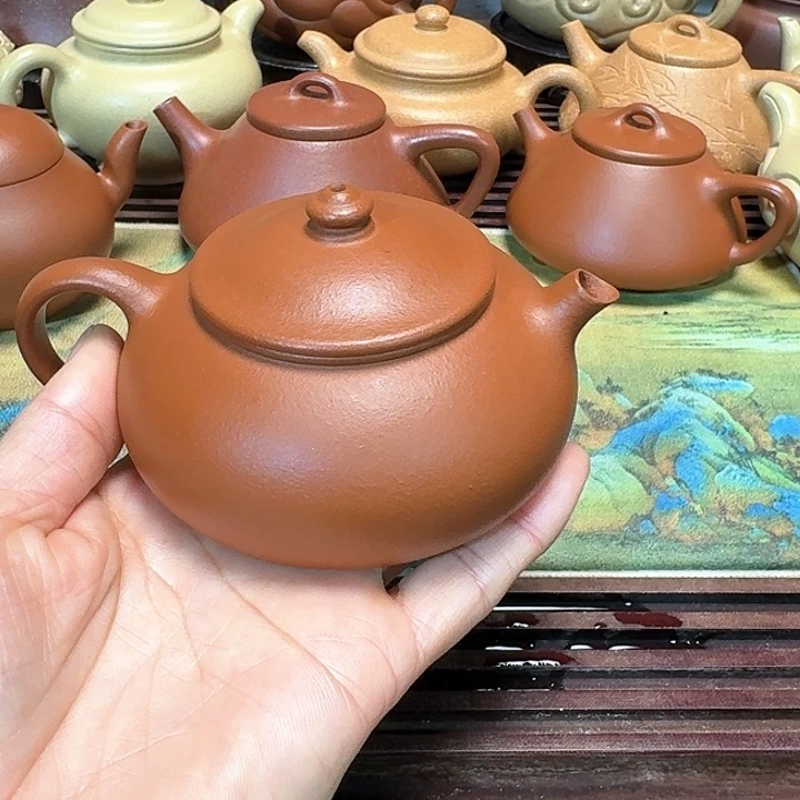 紫砂茶壶朱泥半手工