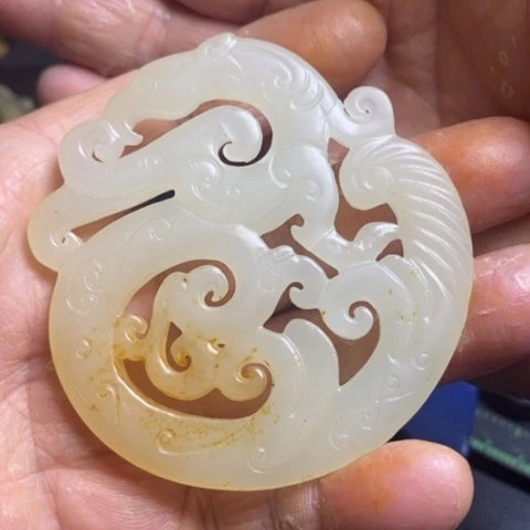 白玉菩提吊坠摆件