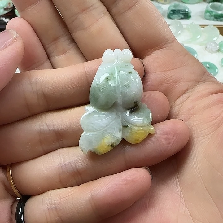 翡翠未镶嵌颈饰金鱼
