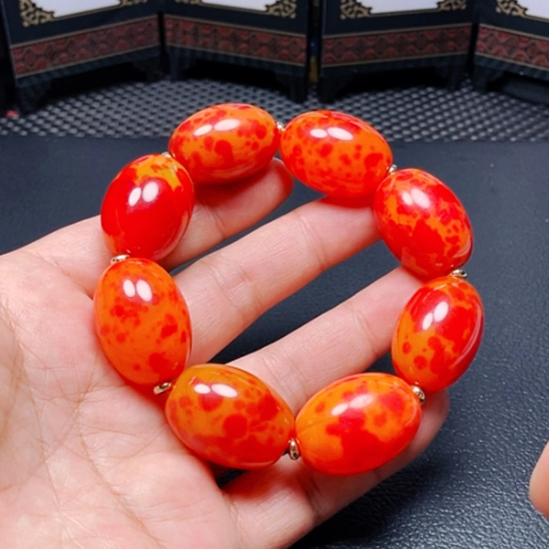 【闪购商品】玛瑙/玉髓未镶嵌手链超级血龙蛋2028