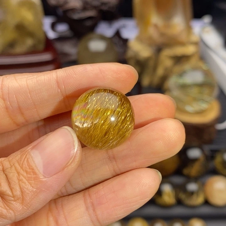 水晶珠宝半成品未镶嵌?****猪金发晶球