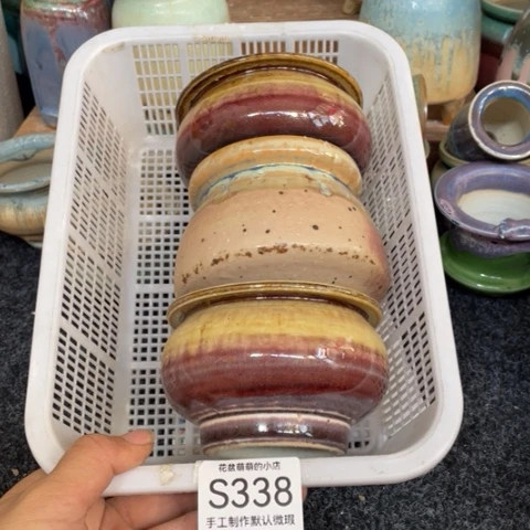 紫砂花盆微瑕338口径7到8