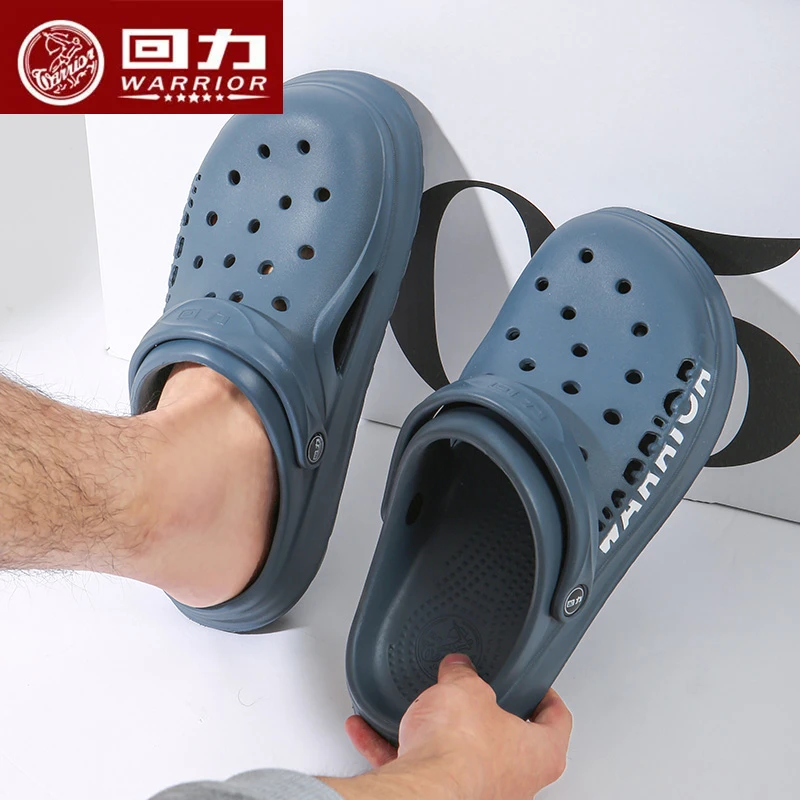 回力洞洞鞋男士夏季新款包头居家厚底防滑透气休闲两用凉拖鞋外穿