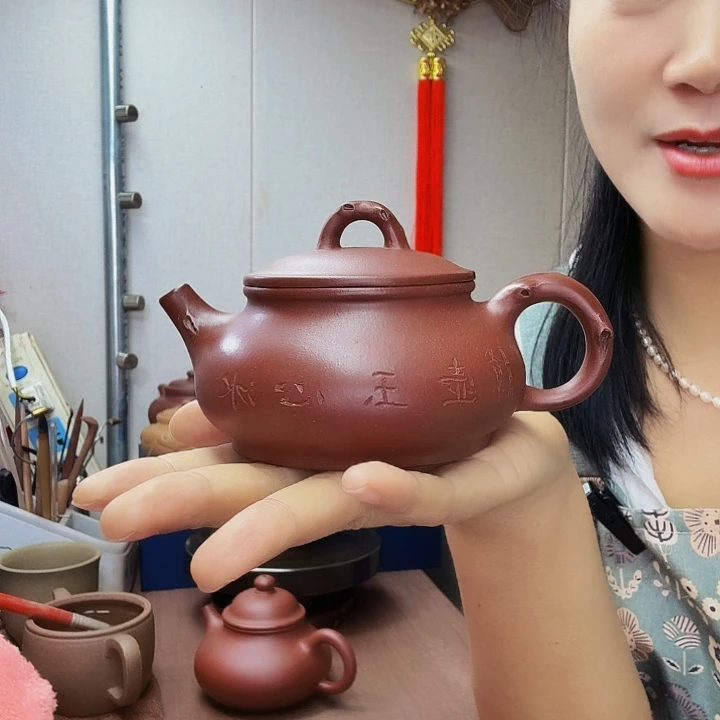 茶壶紫砂潘壶半手微瑕，200毫升，底槽清