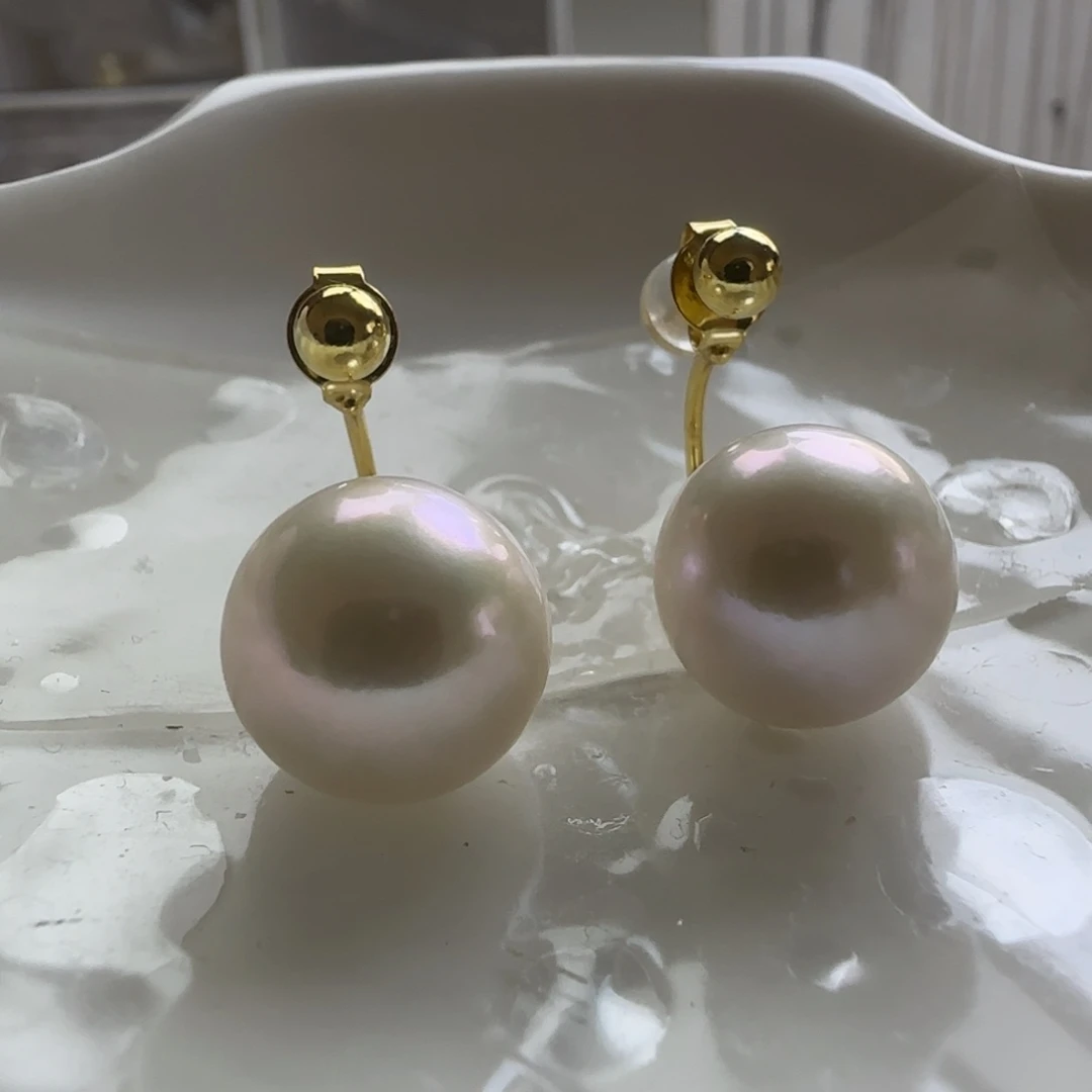 淡水珍珠耳饰银S925镶嵌