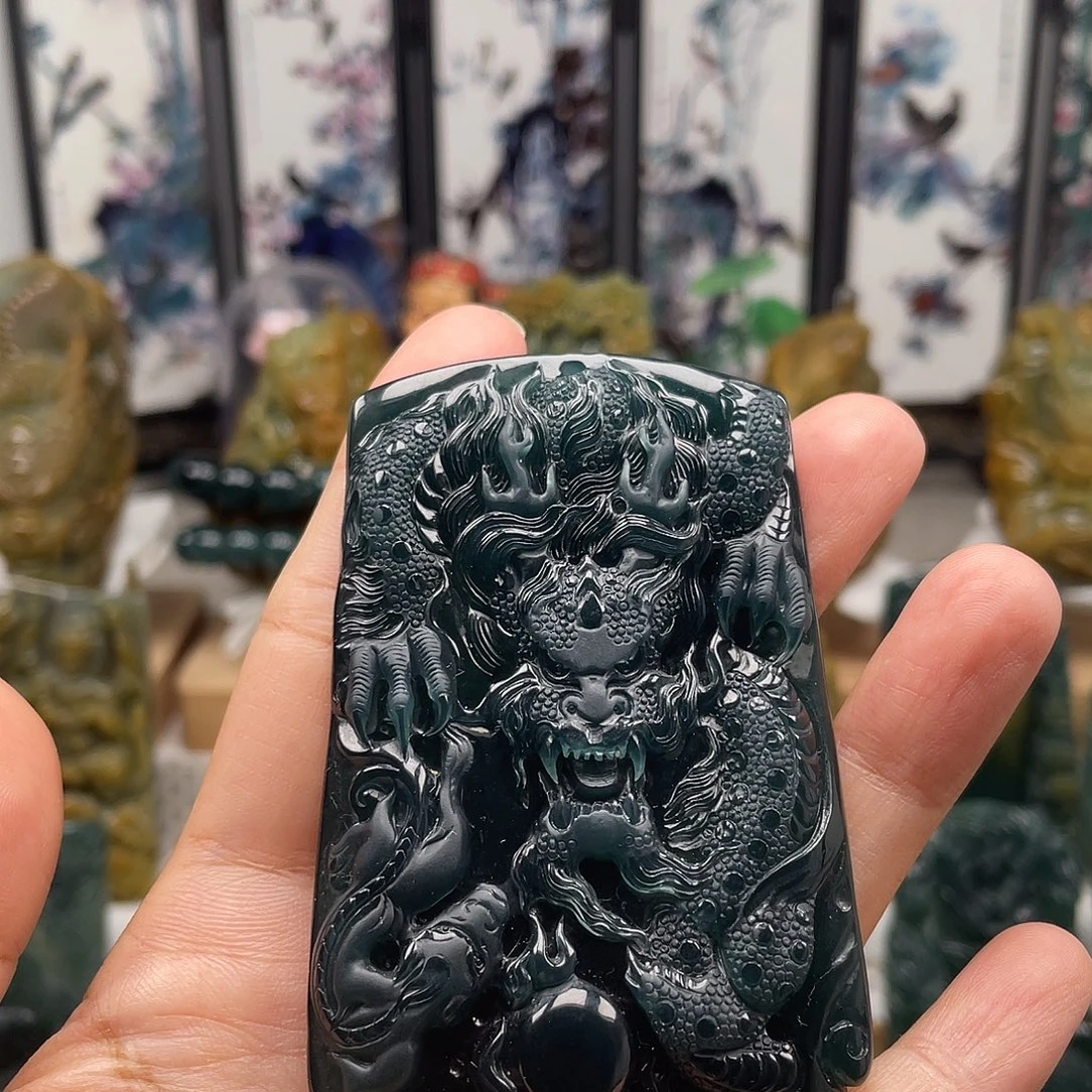 旅***，翡翠未镶嵌颈饰天然翡翠a货龙