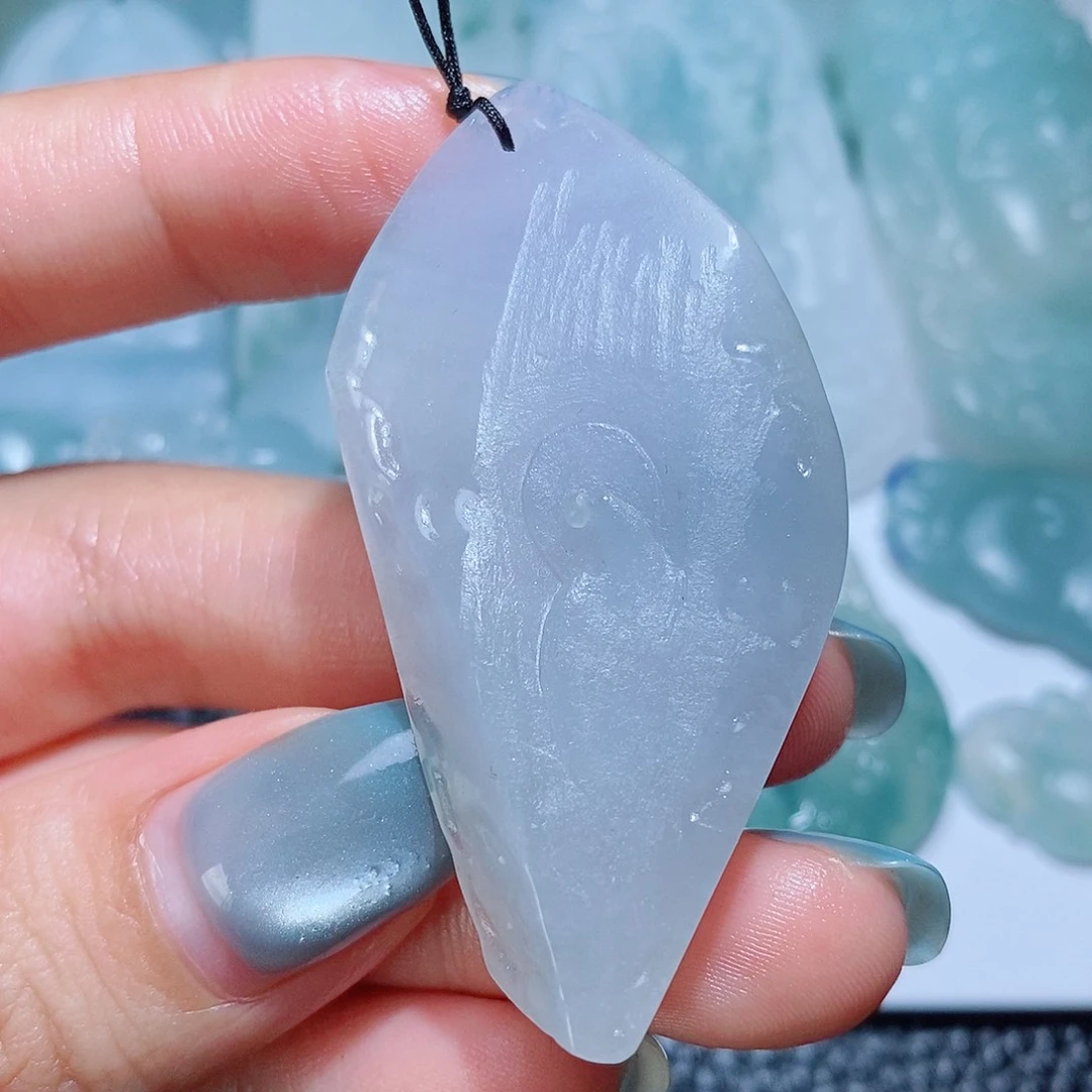 定制翡翠未镶嵌毛货付款后确认抛光