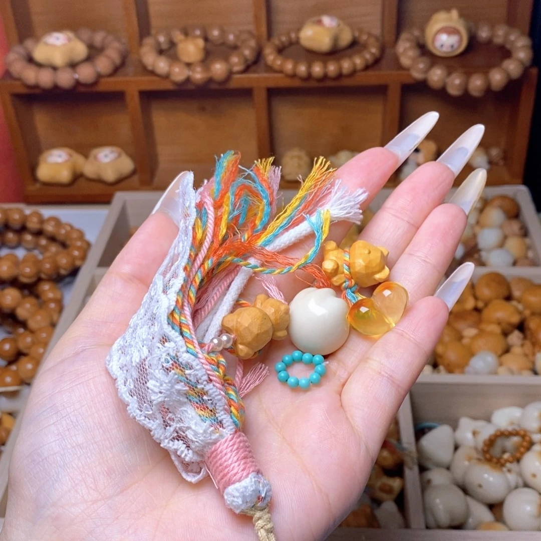 手串猴头核桃小蜜心1.50 粉红泡泡 猫爪 小熊 小绿跑环