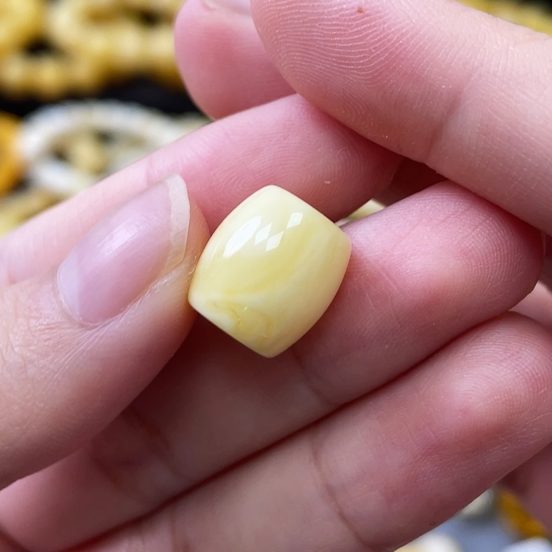 蜜蜡未镶嵌珠宝奇石瑕水桶珠11.1x12mm