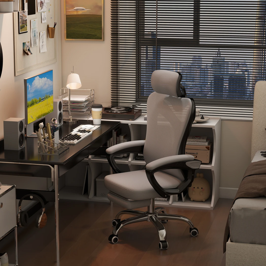 可调节人体工学椅家用卧室电脑椅久坐办公椅书桌学习椅可躺休闲