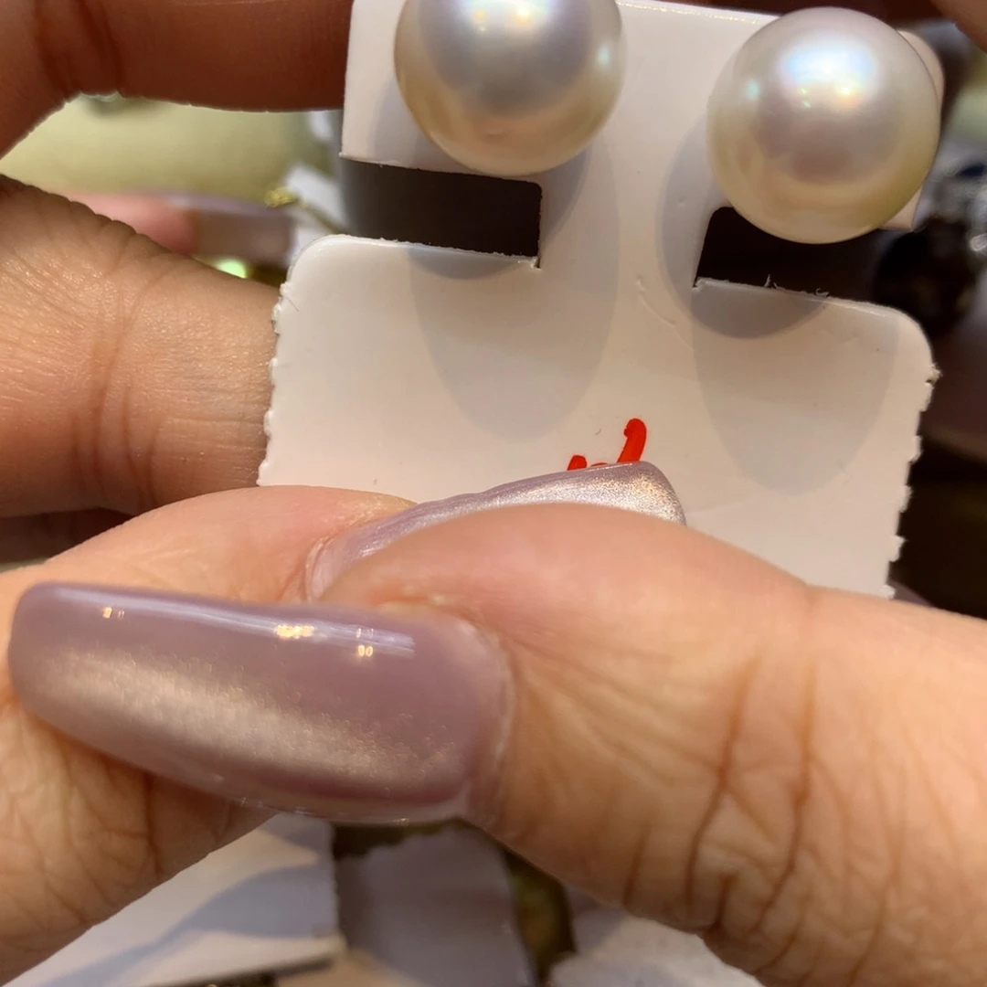 18K金镶嵌耳饰海水珍珠