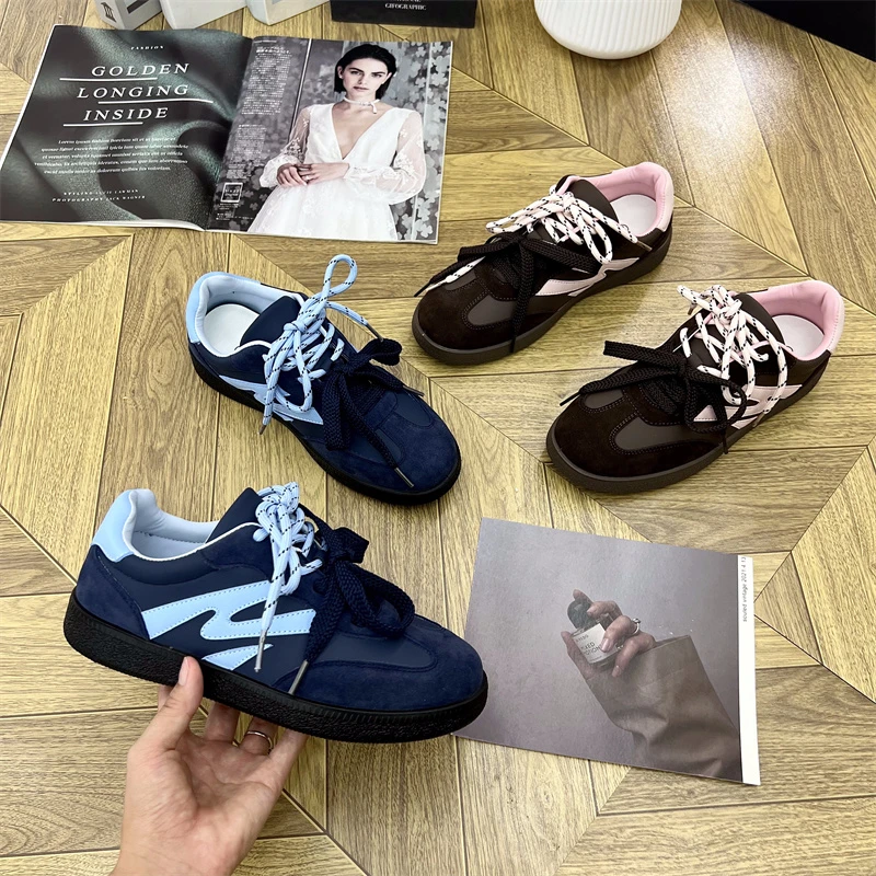 复古港风德训鞋女2025年秋季新款拼色软底休闲阿甘鞋百搭小众板鞋
