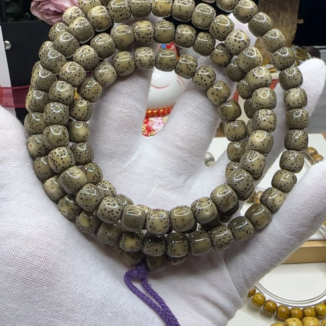 手串星月菩提青花双流白108-9×8同枝果b2