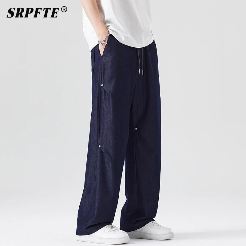 冰丝牛仔裤男士2025新款原牛夏季薄款宽松直筒美式潮牌休闲长裤子