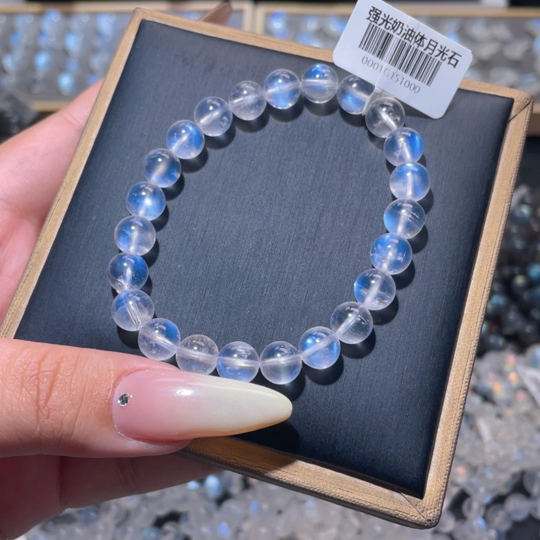 未镶嵌长石手链蓝月光手链8mm