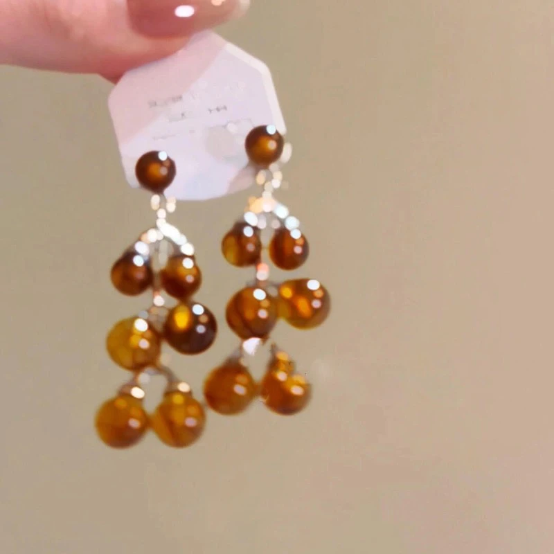 铜合金耳饰 钟楚曦同款耳环复古小众设计港风高级感秋冬新款耳饰