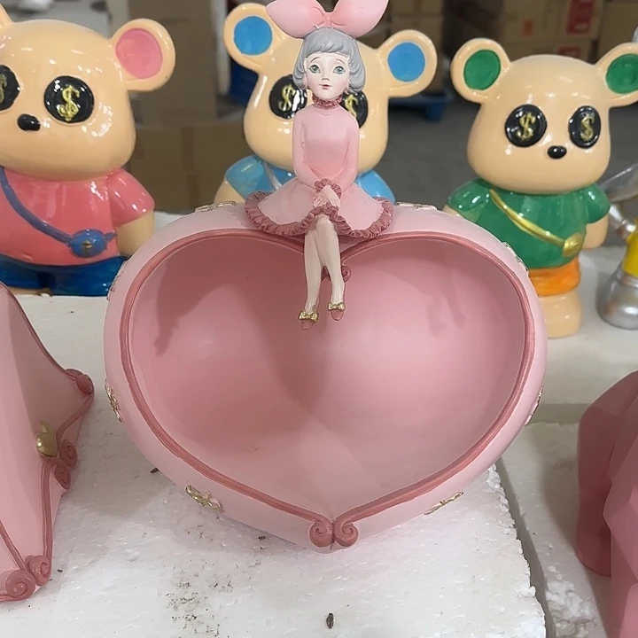 树脂粉色女孩收纳