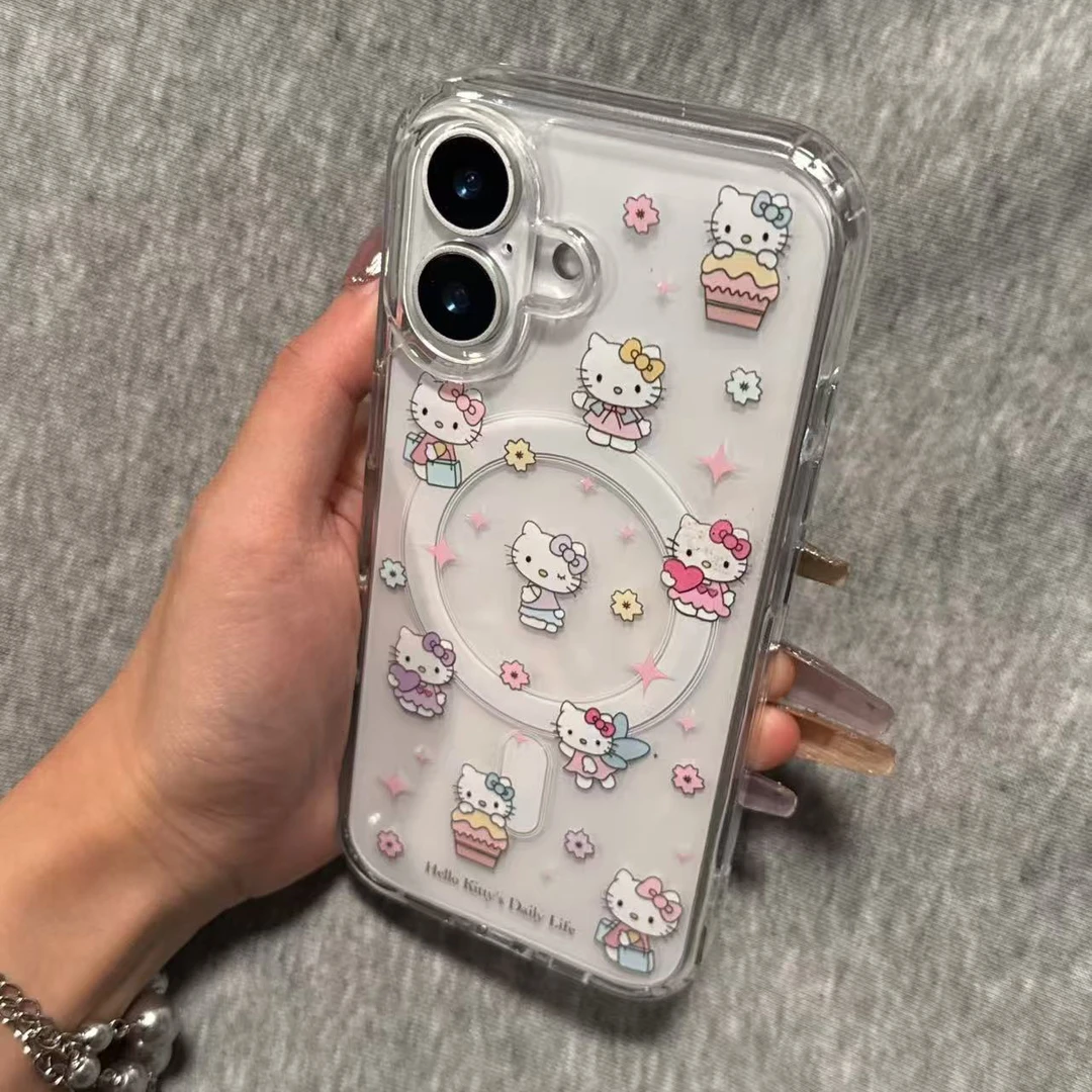 爱心小猫适用苹果17手机壳13/14ProMax卡通iPhone16/INS风17P