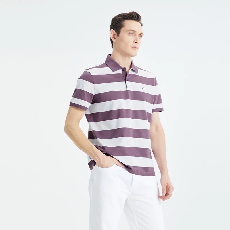 【经典条纹】杉杉夏季多色舒适透气休闲短袖POLO衫男士F991L2433