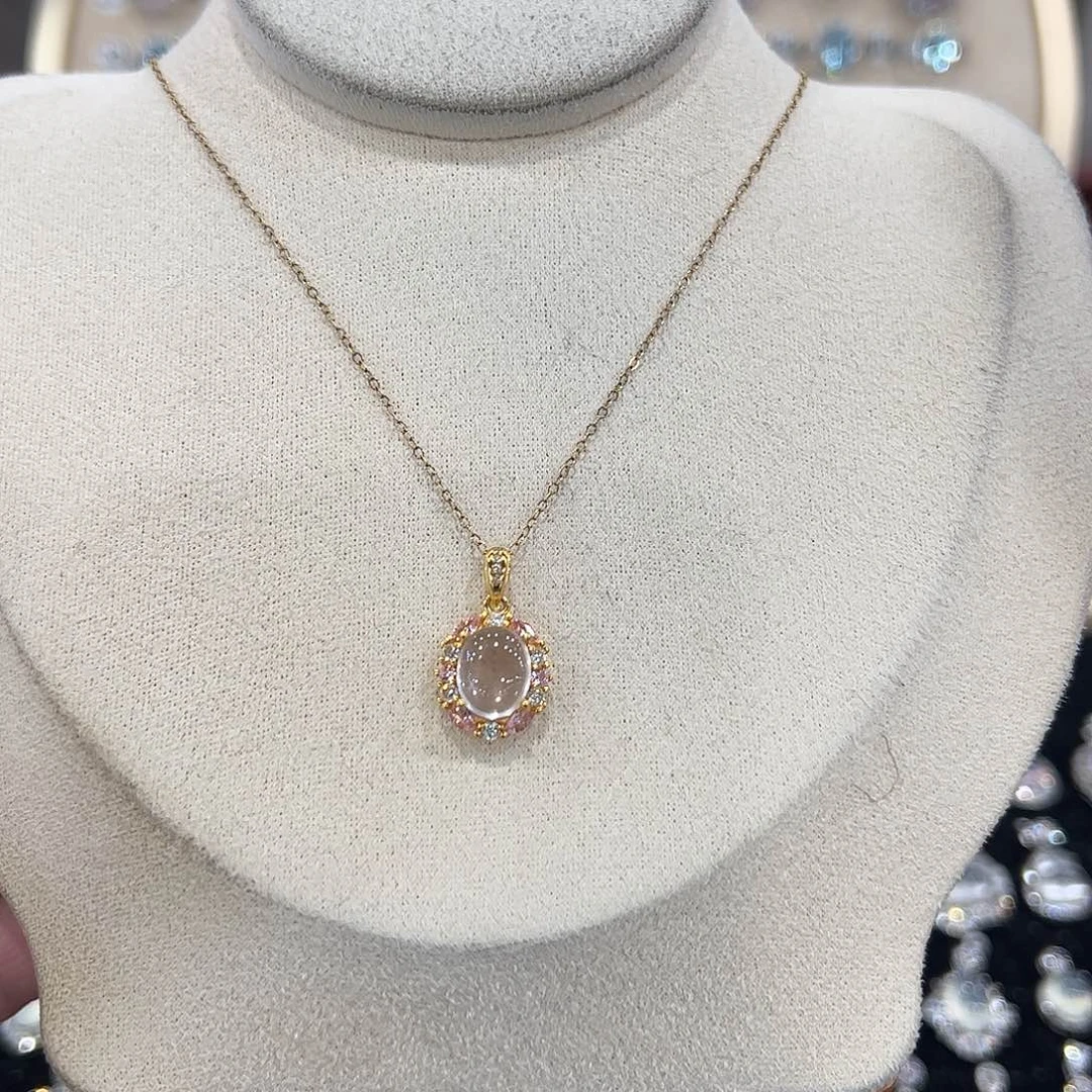 蛇纹石玉银S925镶嵌颈饰