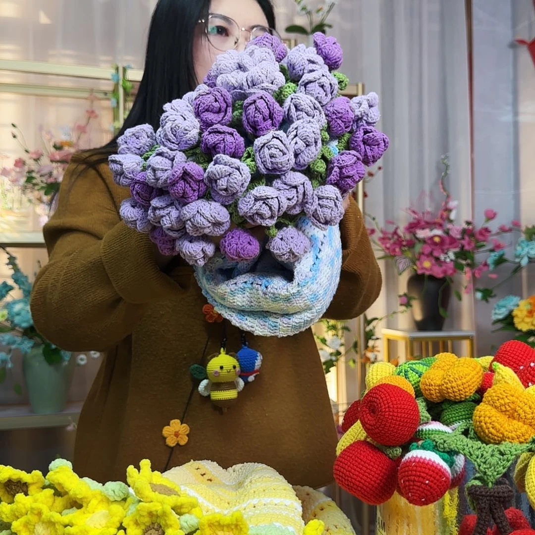 纯手工钩织钩织花毯