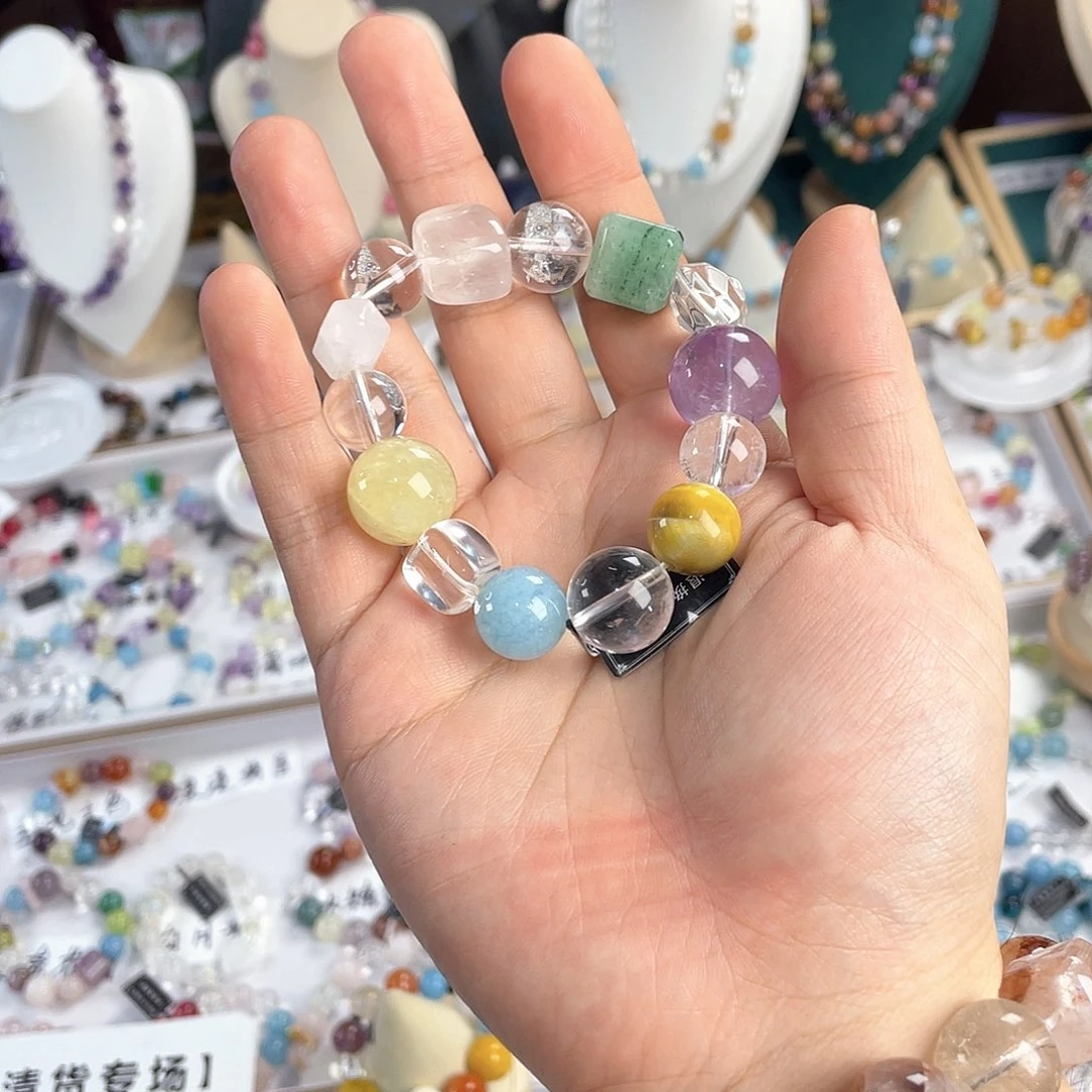 水晶手链银S925镀金镶嵌