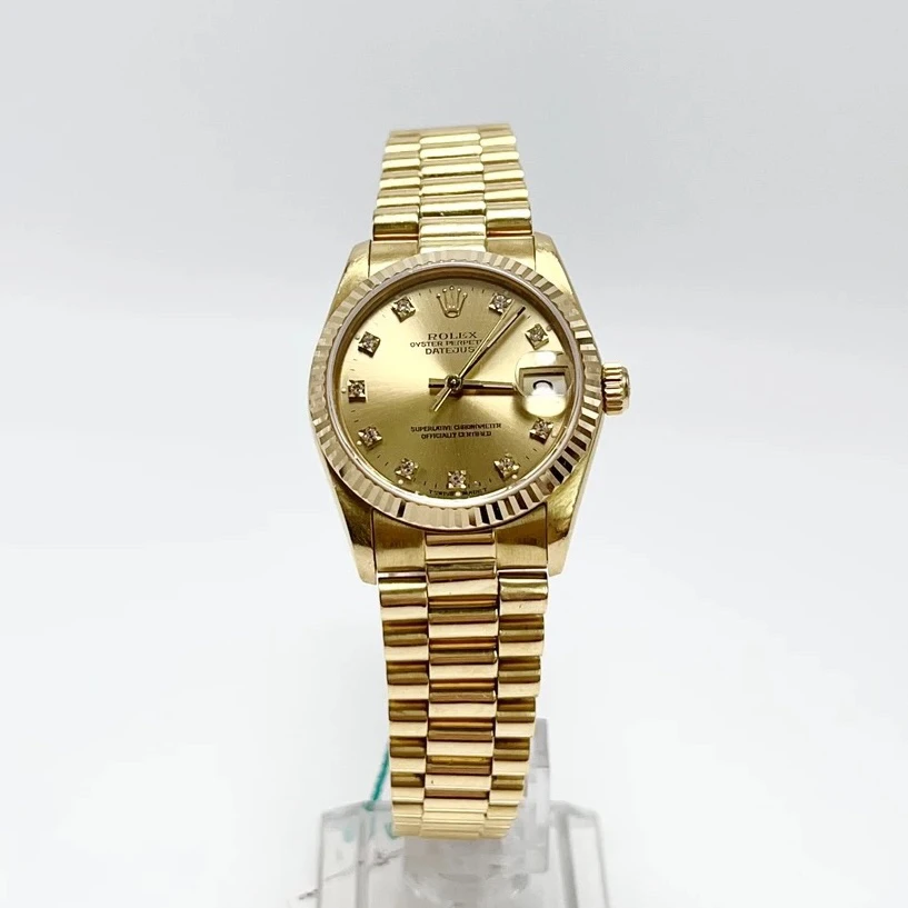 99新 Rolex/劳力士 68278/原钻/31mm/18k黄金/自动机械/单表/女表