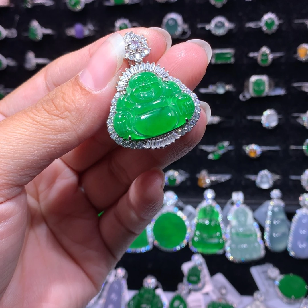 翡翠银S925镶嵌颈饰翡翠