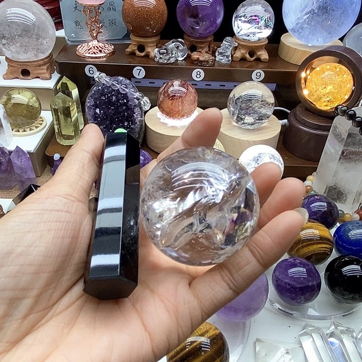 水晶摆件未镶嵌g****s天然白水晶球6