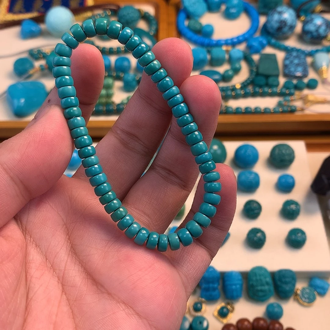 绿松石18K金镶嵌珠宝奇石