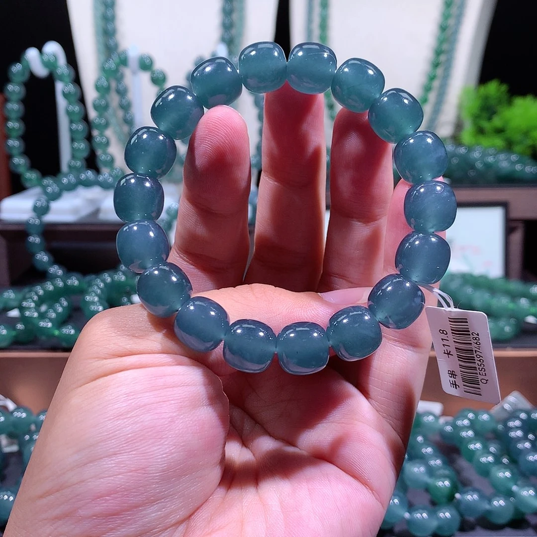 翡翠未镶嵌手链天然a货翡翠手串11.8
