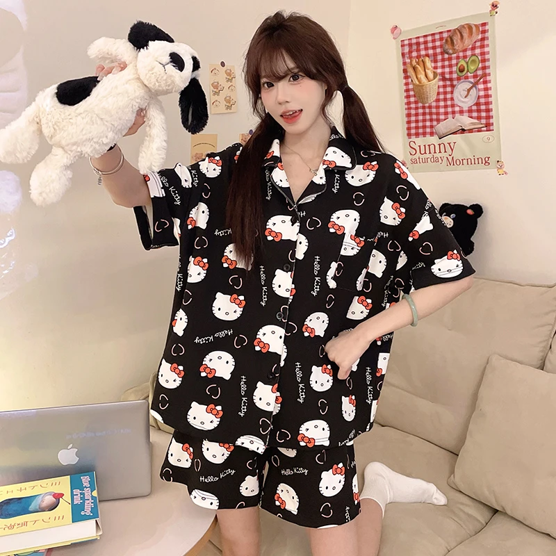 睡衣女款爆款2025新款夏季高颜值卡通可爱HelloKitty家居服套装