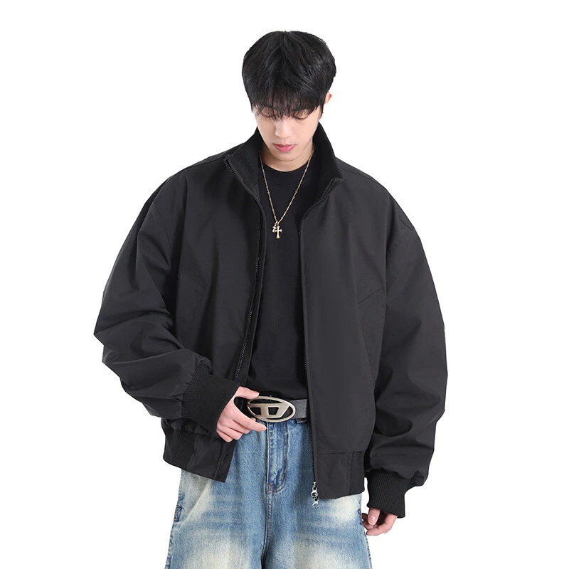 美式高街立领痞帅外套男春秋款cleanfit飞行夹克短款设计感棒球服
